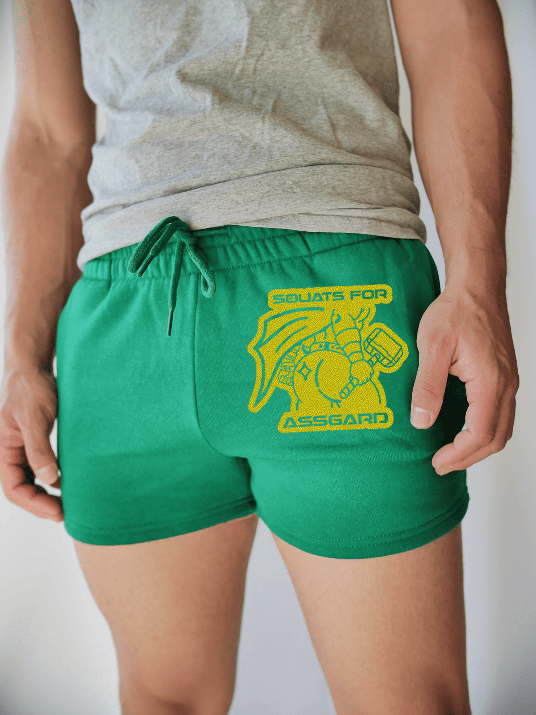 PixelThat Punderwear Shorts Kelly Green / S / Front Squats For ASSgard Men's Gym Shorts