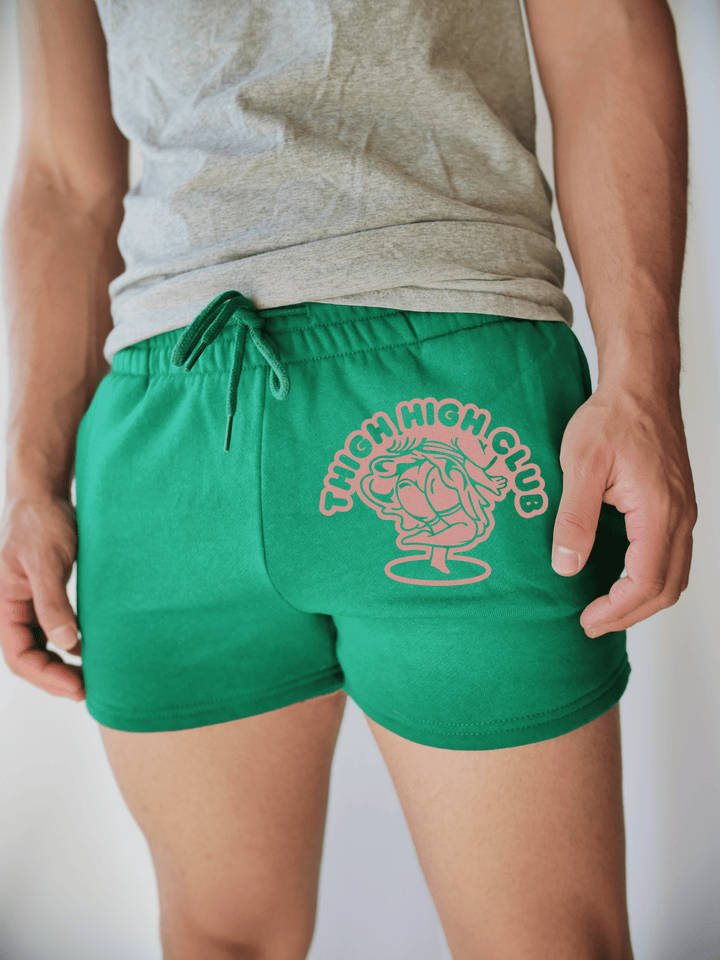 PixelThat Punderwear Shorts Kelly Green / S / Front Thigh High Club Men's Gym Shorts