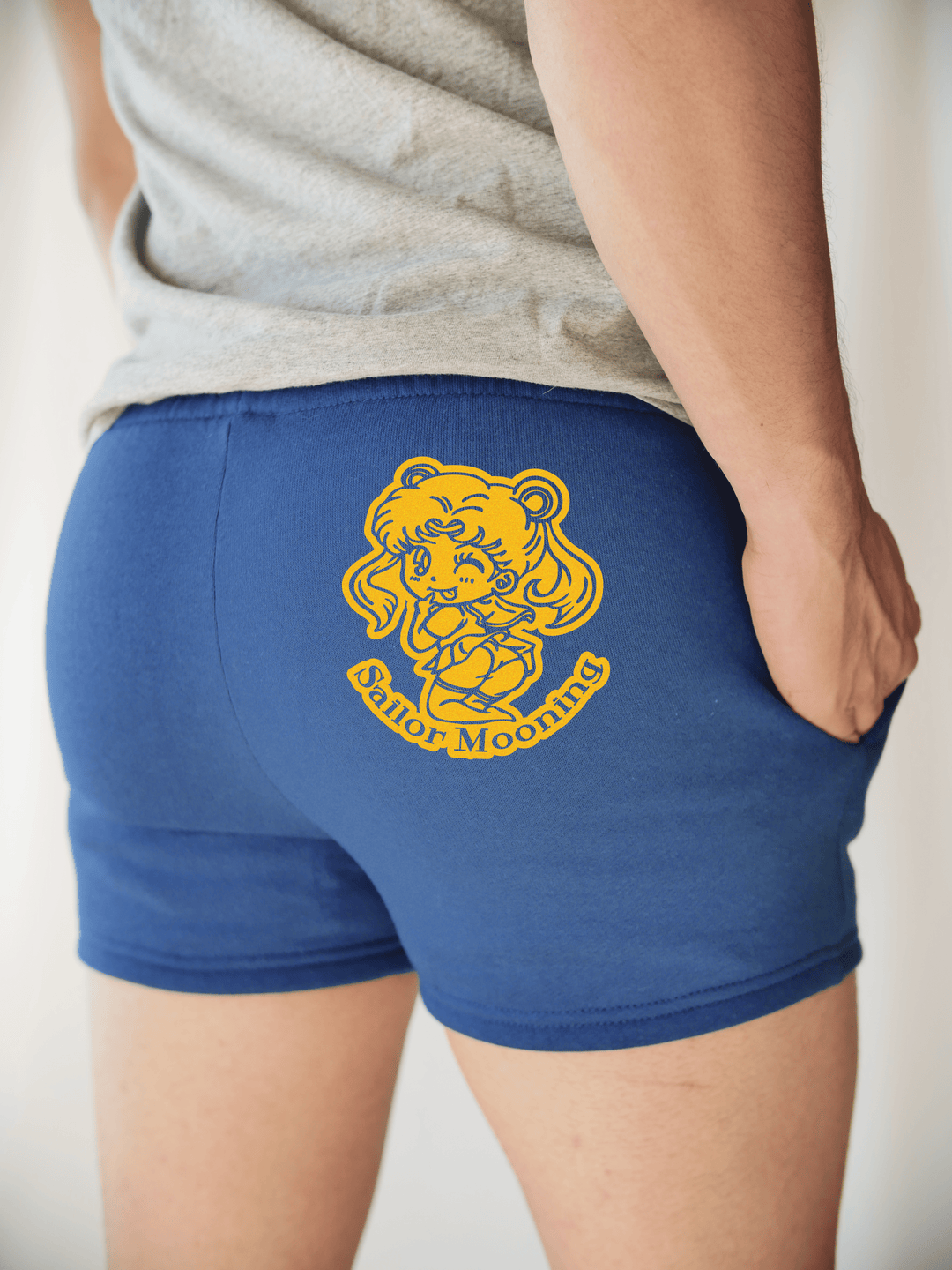 PixelThat Punderwear Shorts Royal Blue / S / Back Sailor Mooning Men's Gym Shorts