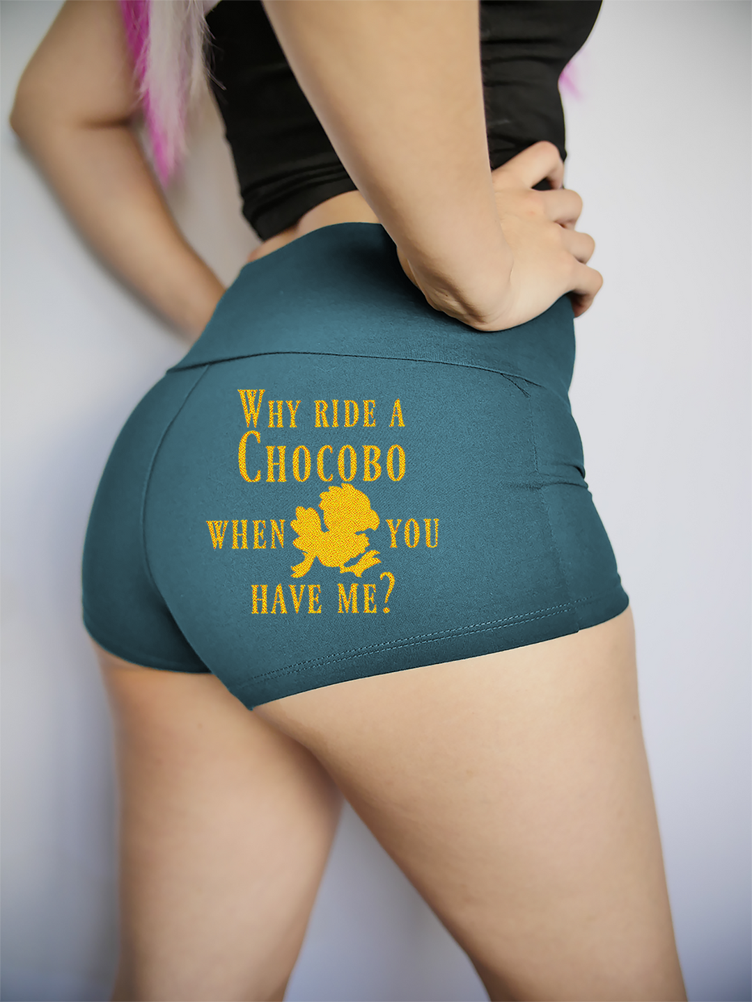 Why Ride A Chocobo Yoga Shorts