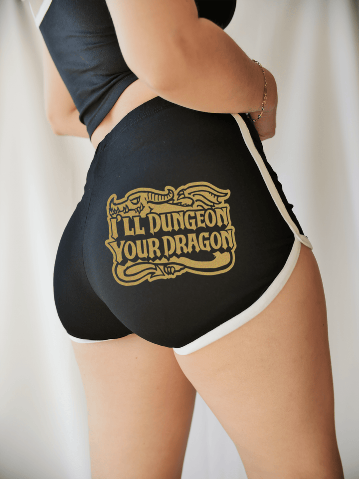 PixelThat Dolphin Shorts Black / S I'll Dungeon Your Dragon Dolphin Shorts