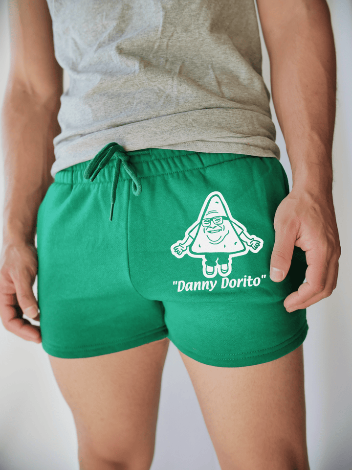 PixelThat Punderwear Kelly Green / S / Front Danny Dorito Men's Gym Shorts