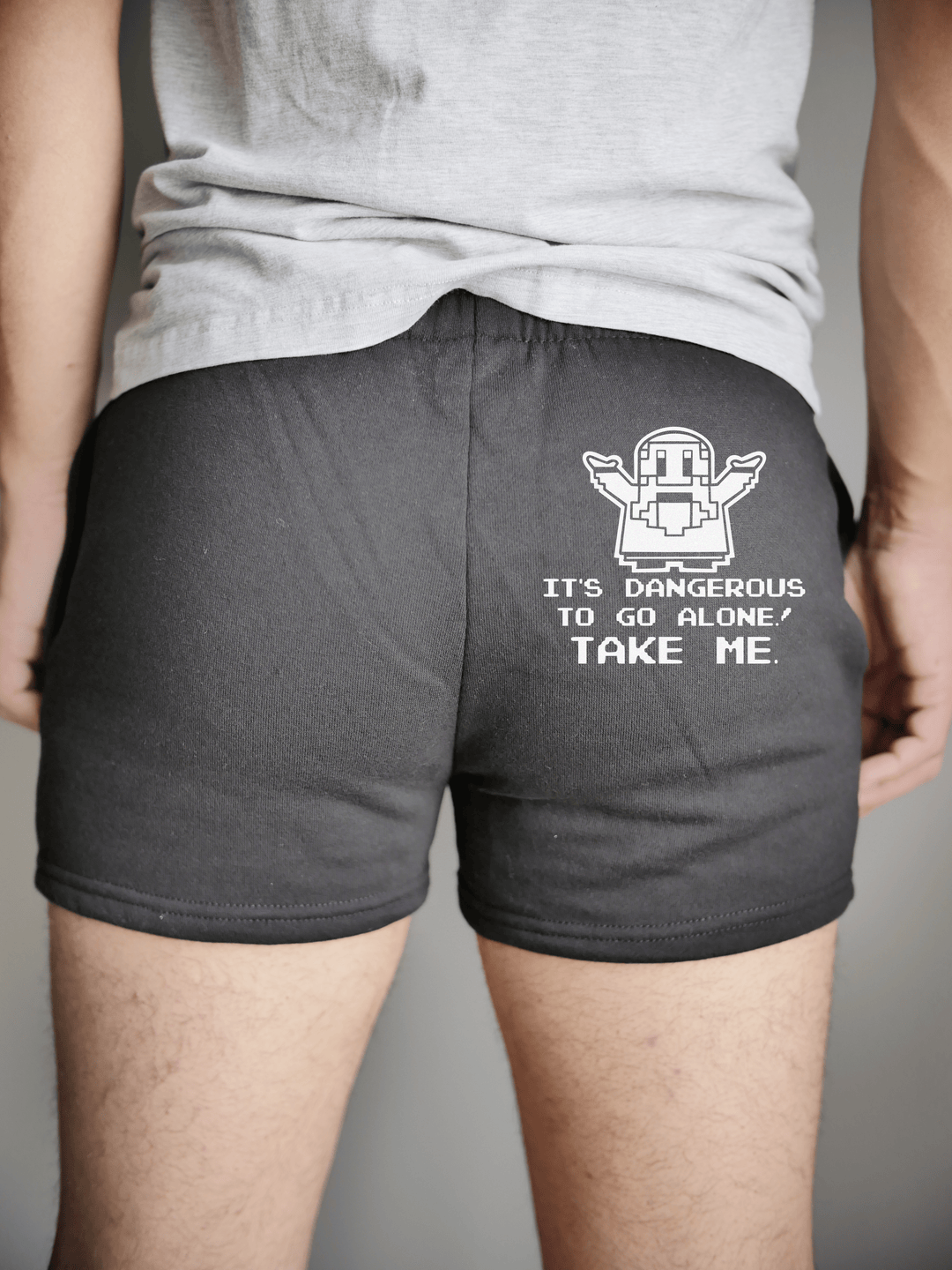 PixelThat Punderwear Shorts Black / S / Back It's Dangerous, Take Me Men's Gym Shorts