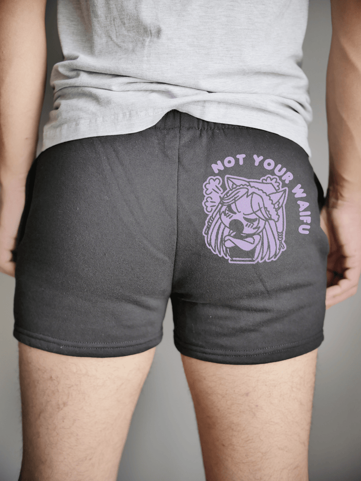PixelThat Punderwear Shorts Black / S / Back Not Your Waifu Men's Gym Shorts