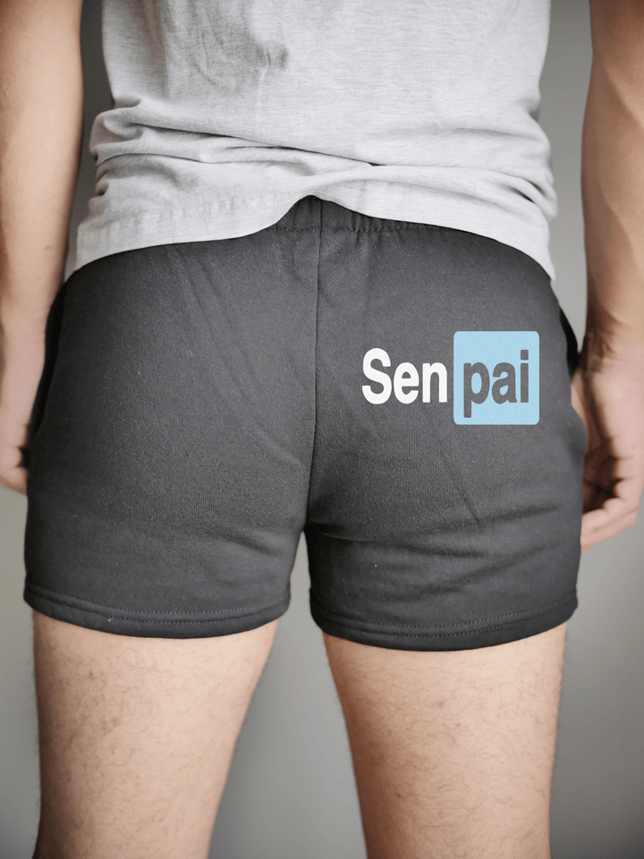 PixelThat Punderwear Shorts Black / S / Back Senpai Men's Gym Shorts