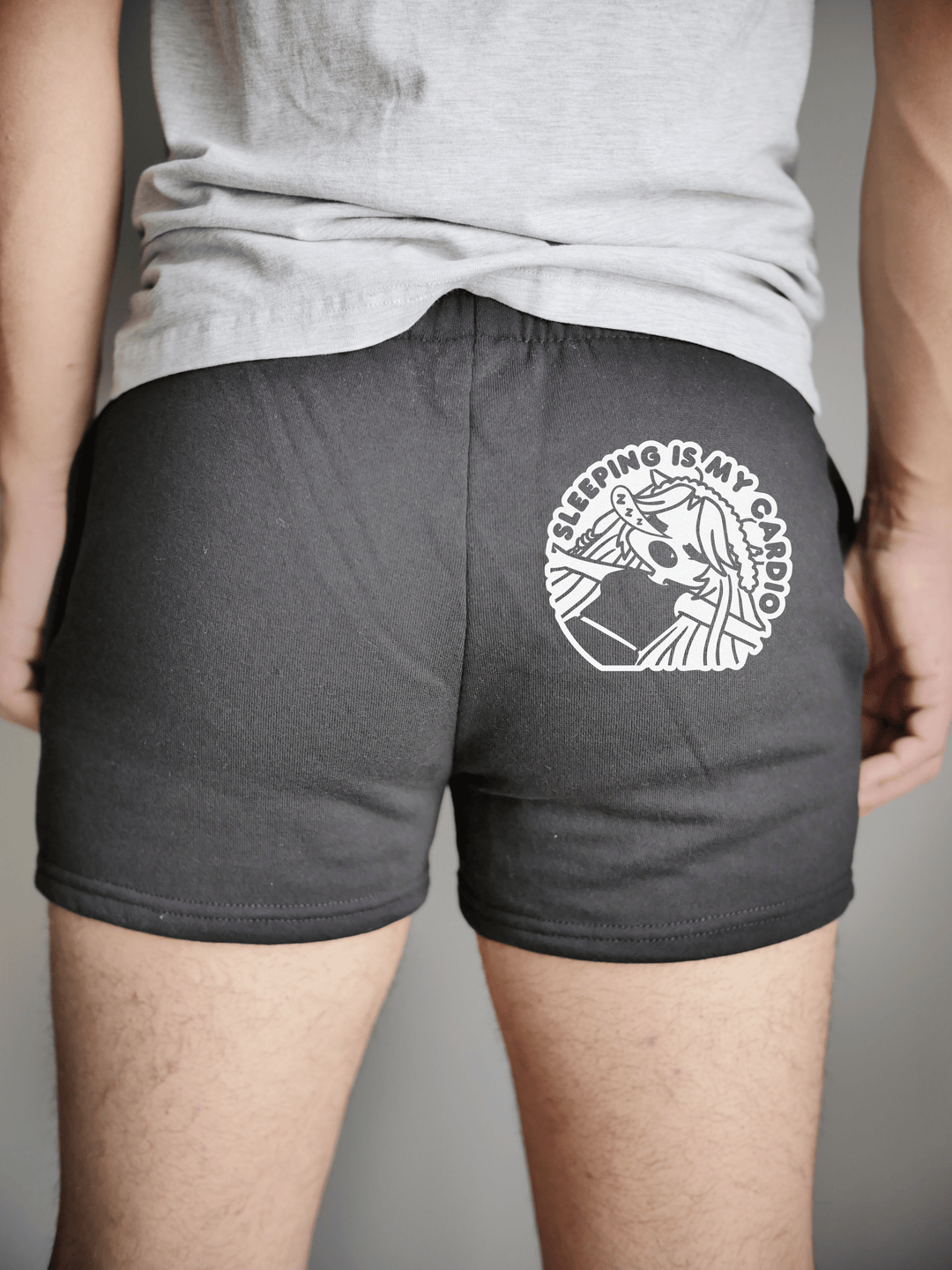 PixelThat Punderwear Shorts Black / S / Back Sleeping Is My Cardio Men's Gym Shorts