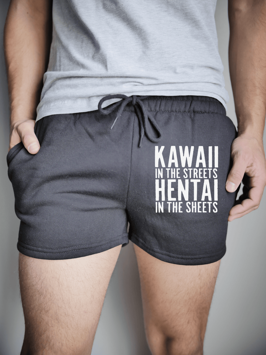 PixelThat Punderwear Shorts Black / S / Front Kawaii Hentai Men's Gym Shorts