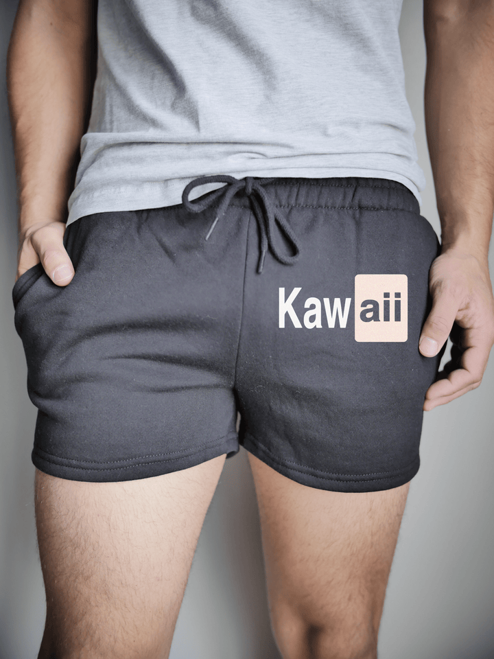 PixelThat Punderwear Shorts Black / S / Front Kawaii Men's Gym Shorts