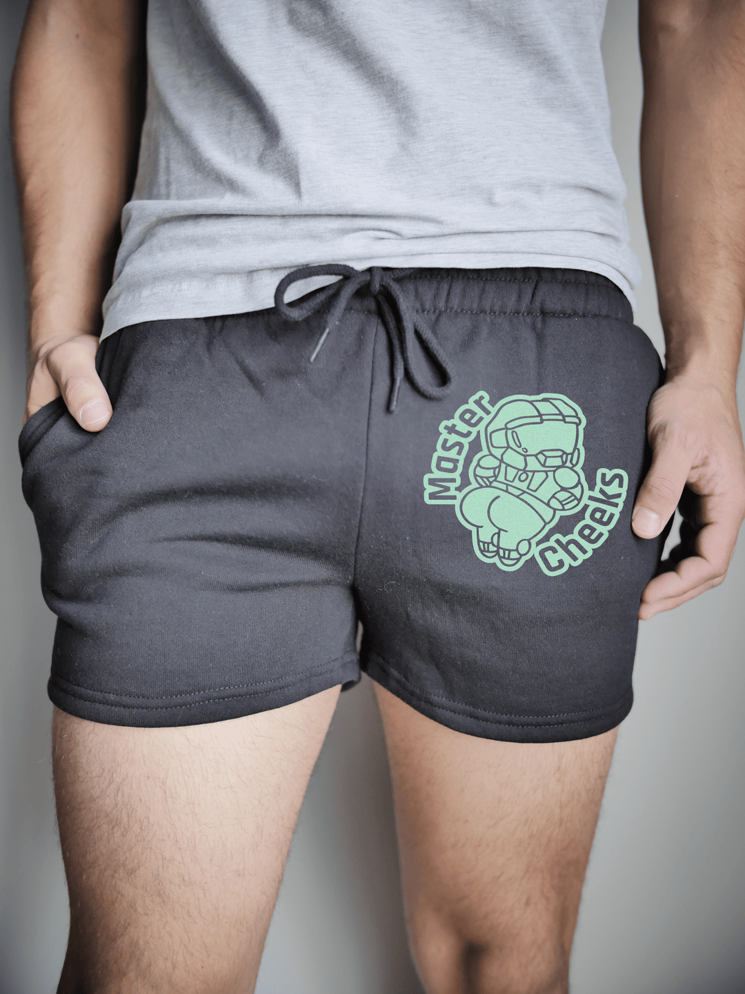 PixelThat Punderwear Shorts Black / S / Front Master Cheeks Men's Gym Shorts