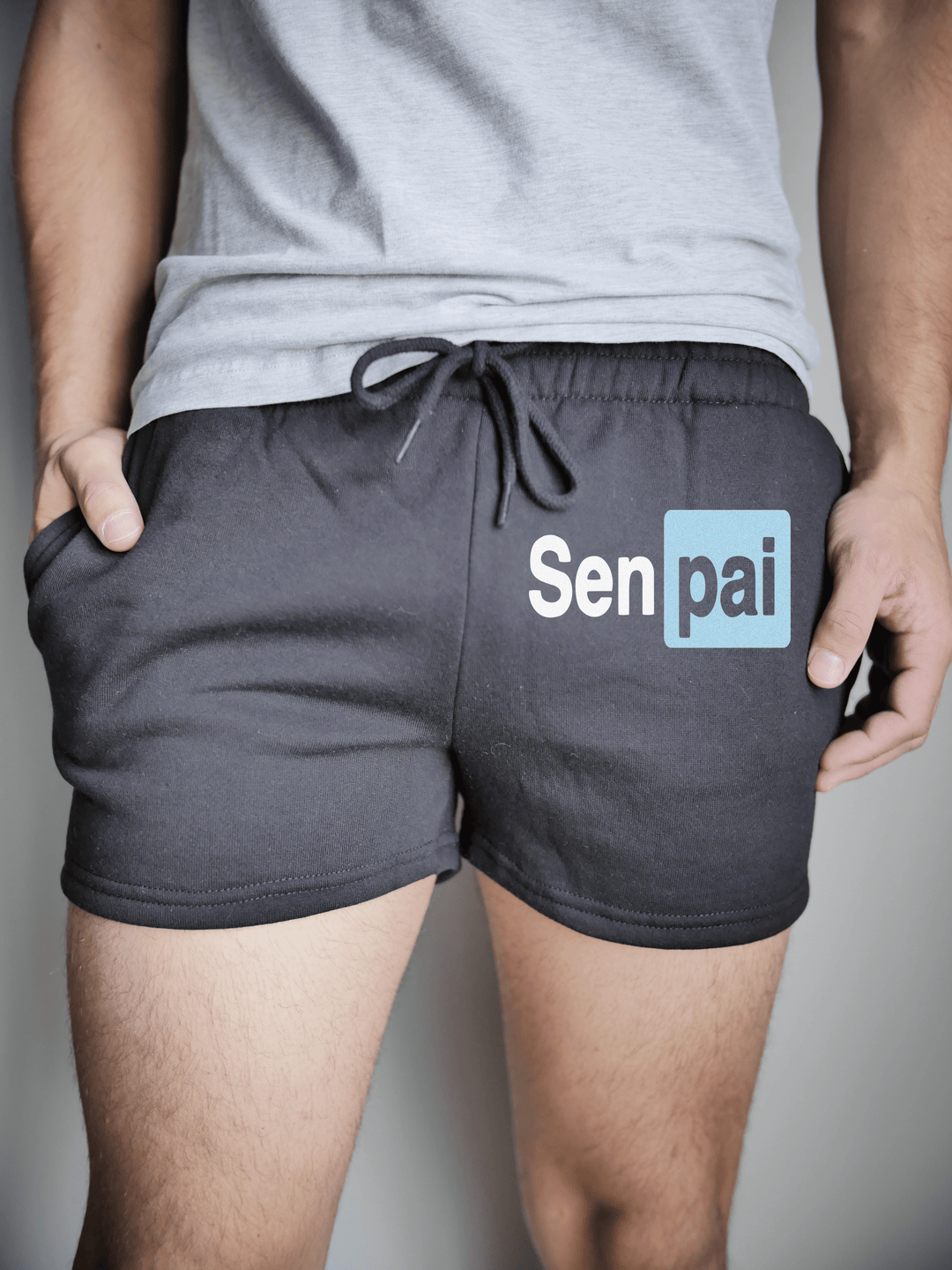PixelThat Punderwear Shorts Black / S / Front Senpai Men's Gym Shorts