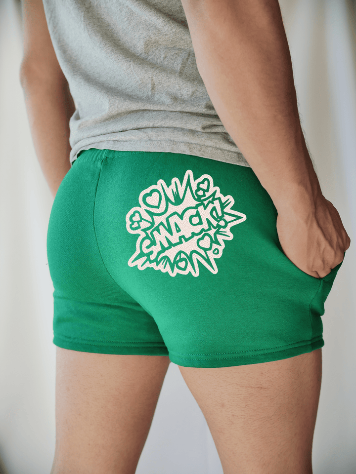 PixelThat Punderwear Shorts Kelly Green / S / Back Smack! Men's Gym Shorts