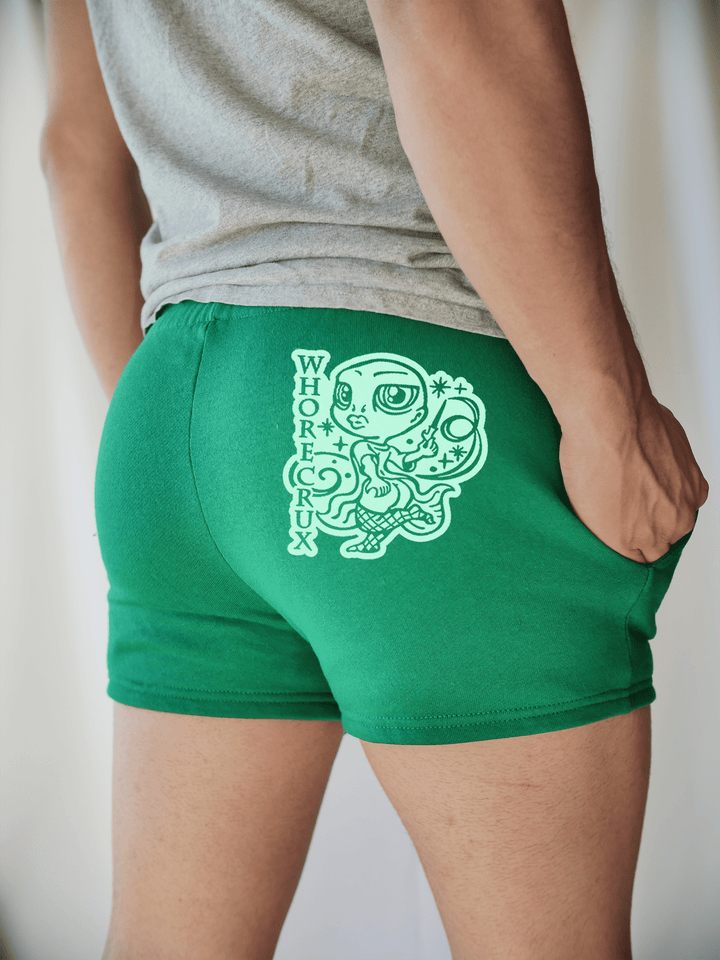 PixelThat Punderwear Shorts Kelly Green / S / Back Whorecrux Men's Gym Shorts