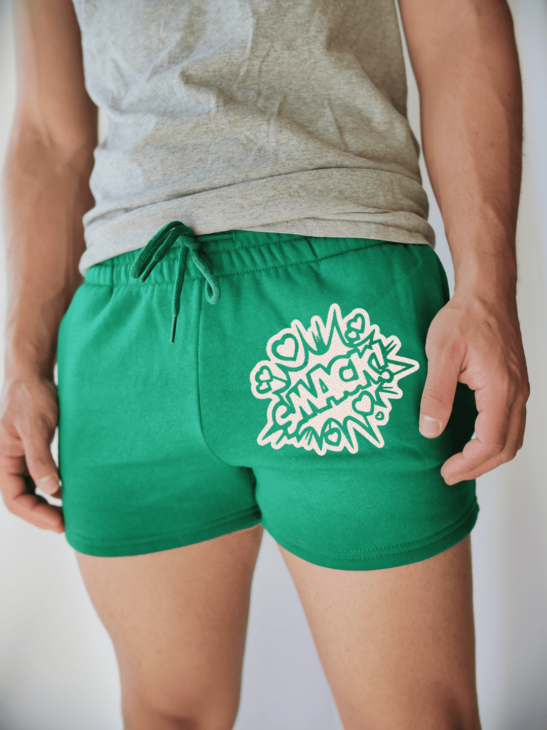 PixelThat Punderwear Shorts Kelly Green / S / Front Smack! Men's Gym Shorts