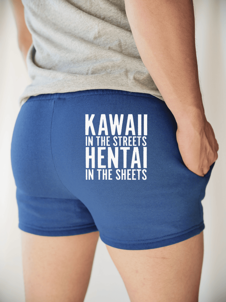 PixelThat Punderwear Shorts Royal Blue / S / Back Kawaii Hentai Men's Gym Shorts
