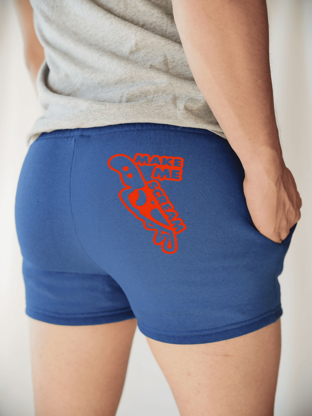PixelThat Punderwear Shorts Royal Blue / S / Back Make Me Scream Men's Gym Shorts