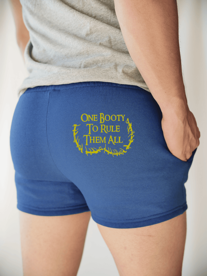 PixelThat Punderwear Shorts Royal Blue / S / Back One Booty To Rule Them All Men's Gym Shorts