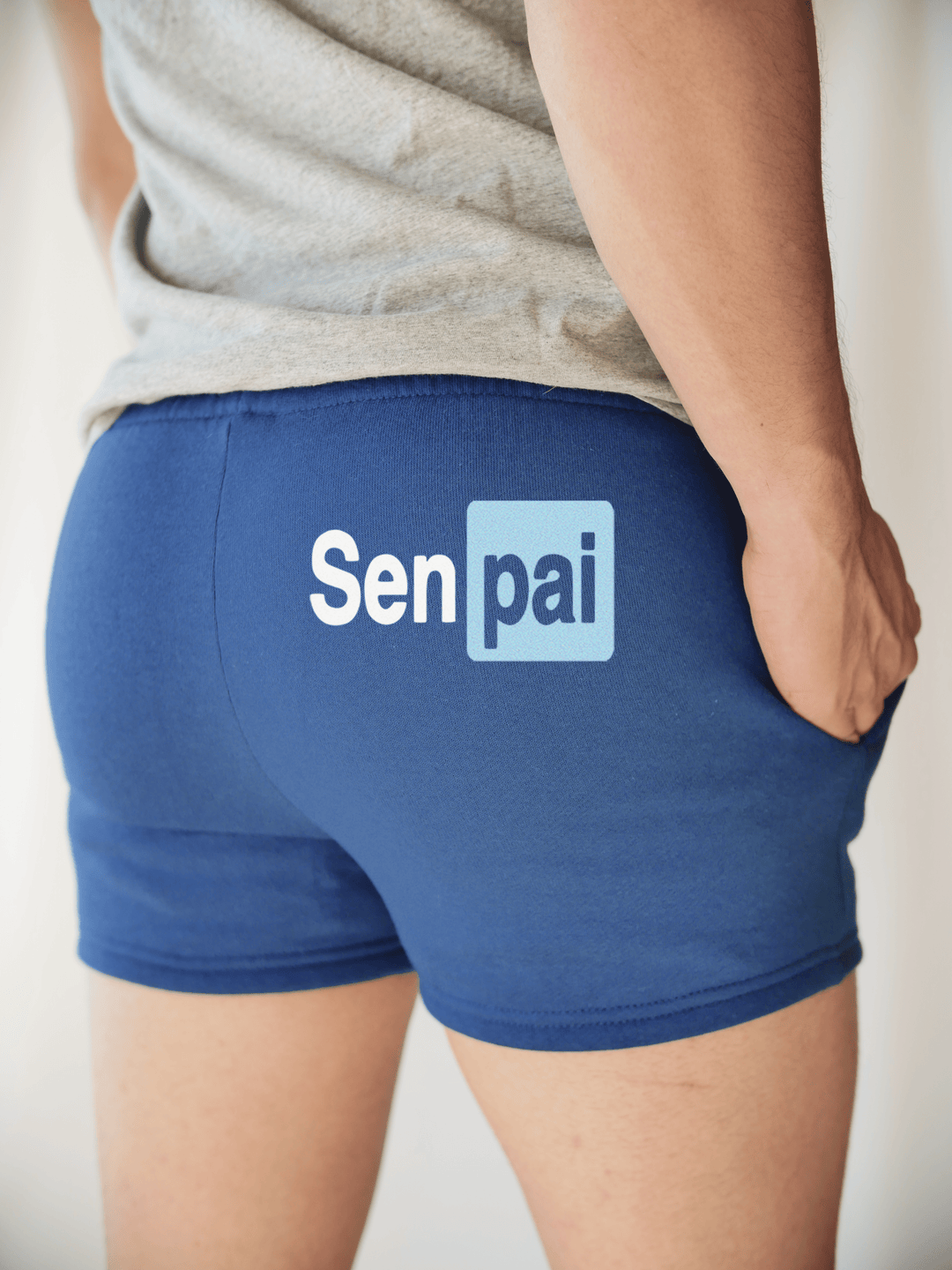 PixelThat Punderwear Shorts Royal Blue / S / Back Senpai Men's Gym Shorts