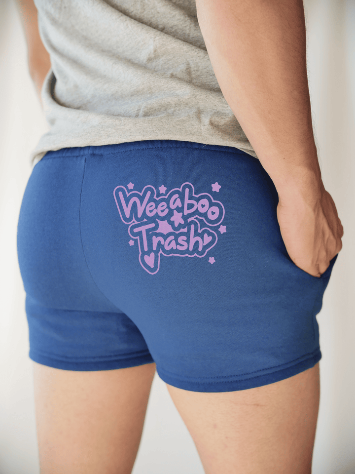 PixelThat Punderwear Shorts Royal Blue / S / Back Weeaboo Trash Men's Gym Shorts