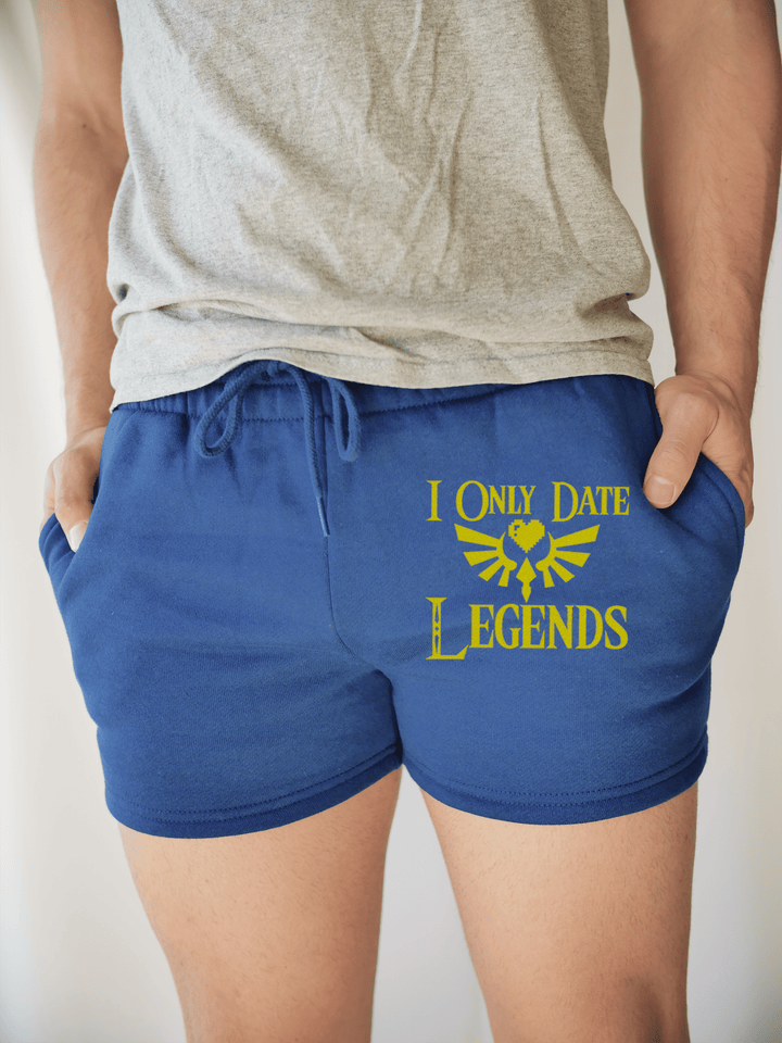 PixelThat Punderwear Shorts Royal Blue / S / Front I Only Date Legends Men's Gym Shorts