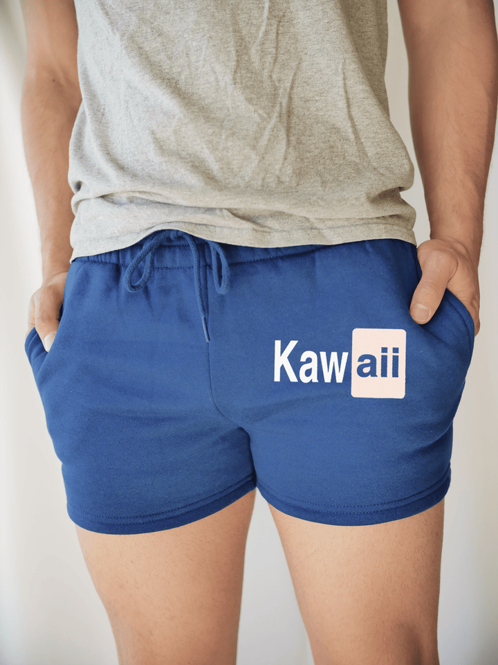 PixelThat Punderwear Shorts Royal Blue / S / Front Kawaii Men's Gym Shorts