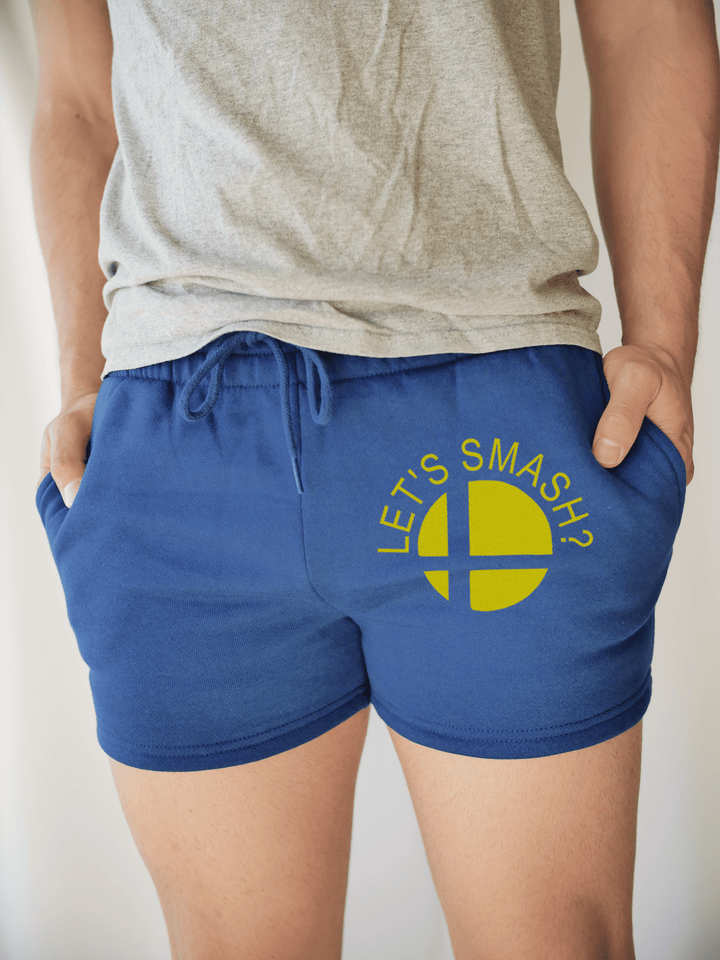PixelThat Punderwear Shorts Royal Blue / S / Front Let's Smash Men's Gym Shorts