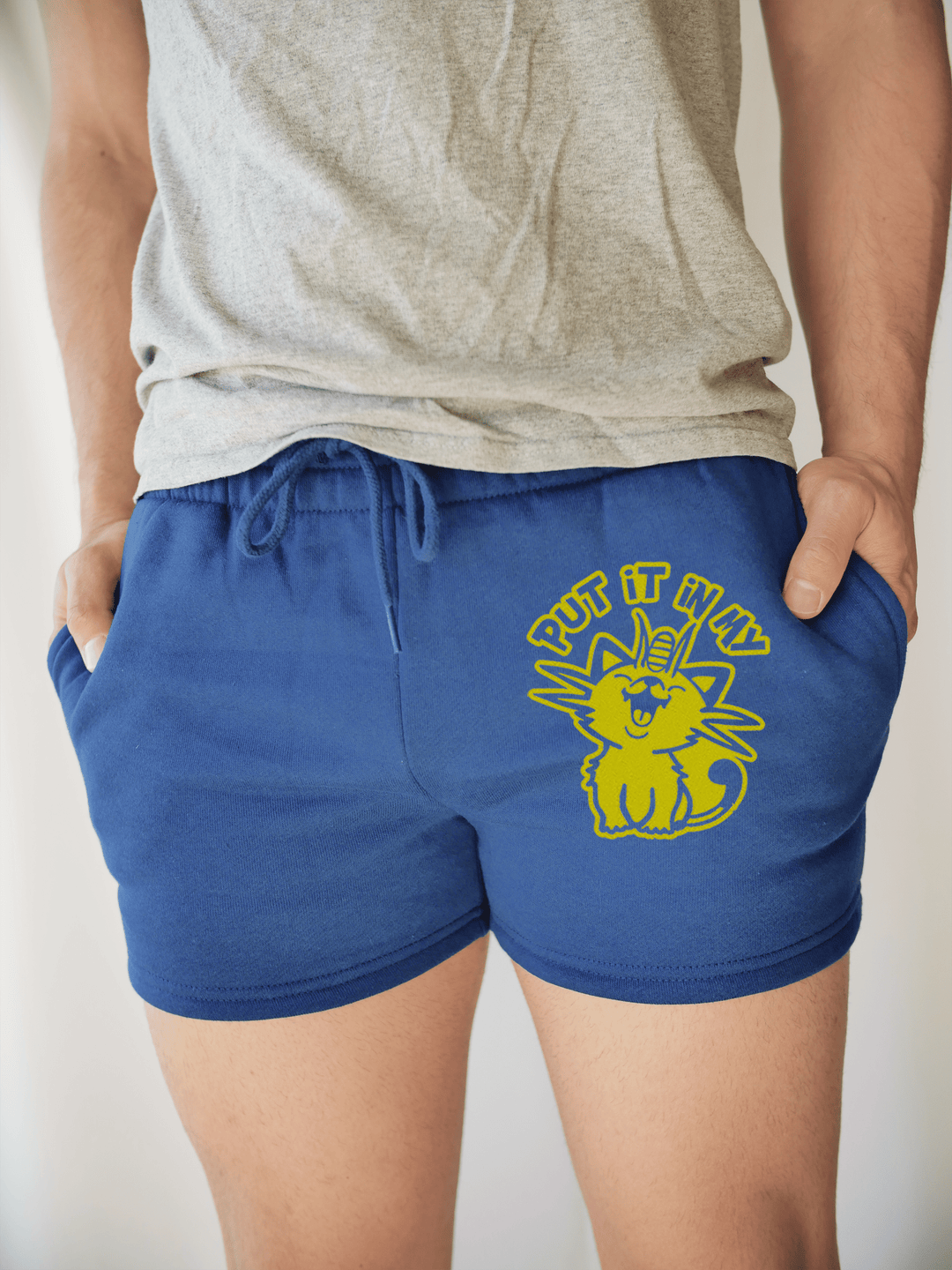 PixelThat Punderwear Shorts Royal Blue / S / Front Put It In My Meowth Men's Gym Shorts