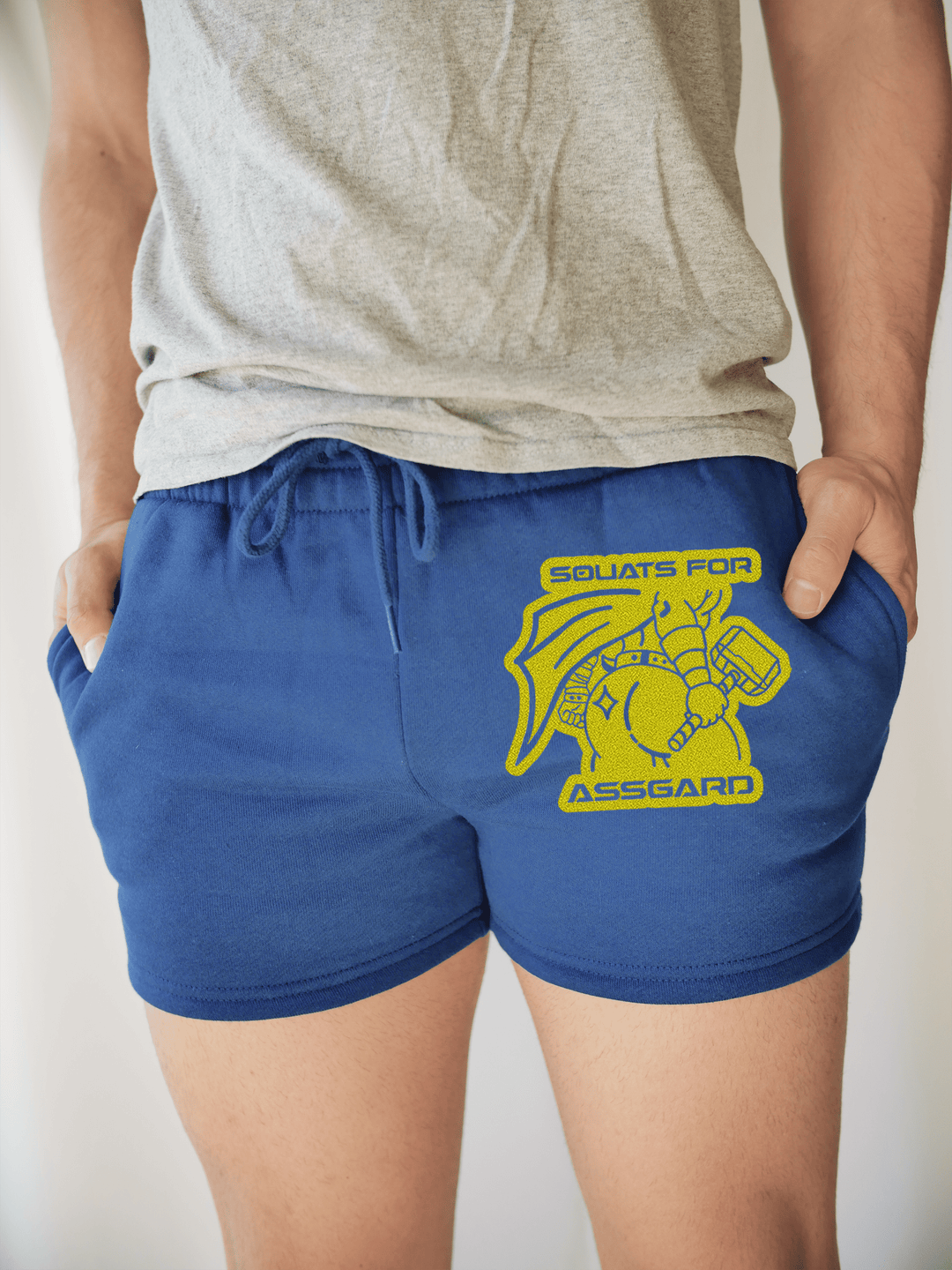 PixelThat Punderwear Shorts Royal Blue / S / Front Squats For ASSgard Men's Gym Shorts