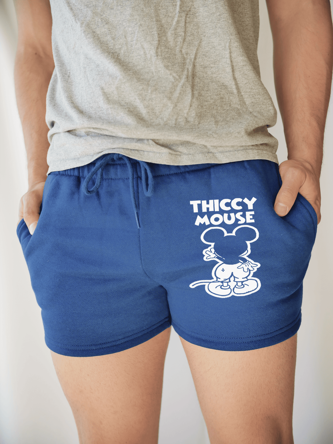 PixelThat Punderwear Shorts Royal Blue / S / Front Thiccy Mouse Men's Gym Shorts