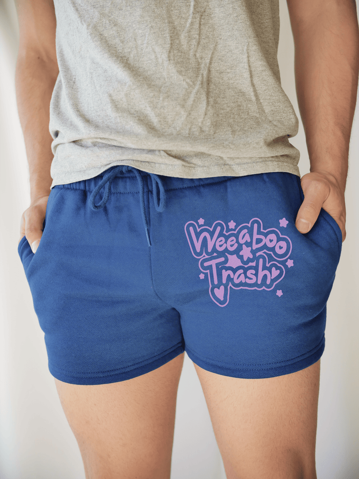 PixelThat Punderwear Shorts Royal Blue / S / Front Weeaboo Trash Men's Gym Shorts