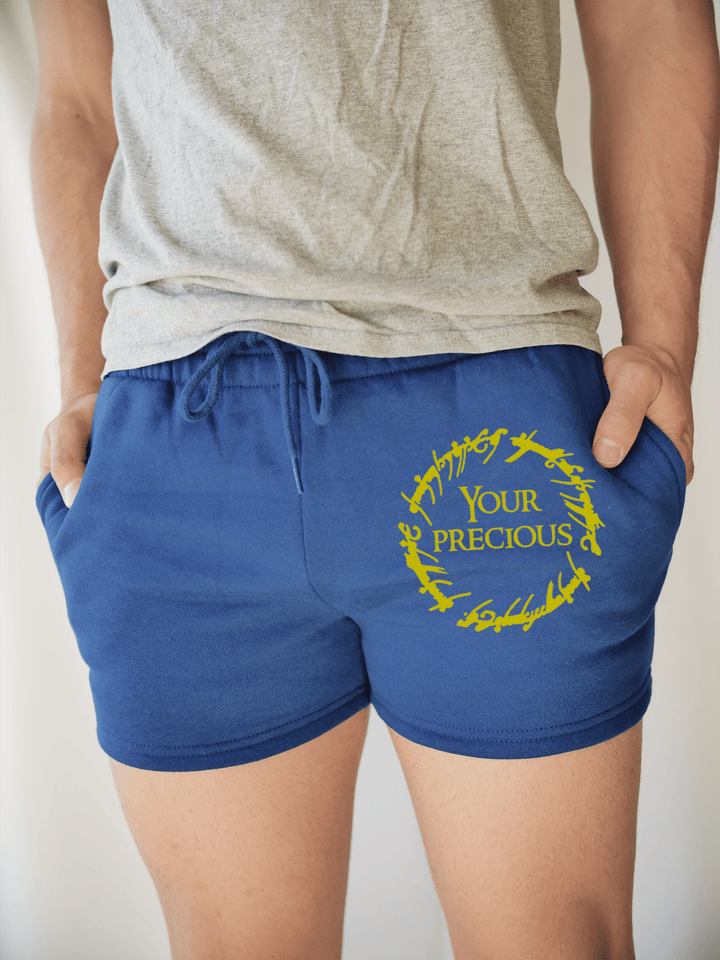 PixelThat Punderwear Shorts Royal Blue / S / Front Your Precious Men's Gym Shorts