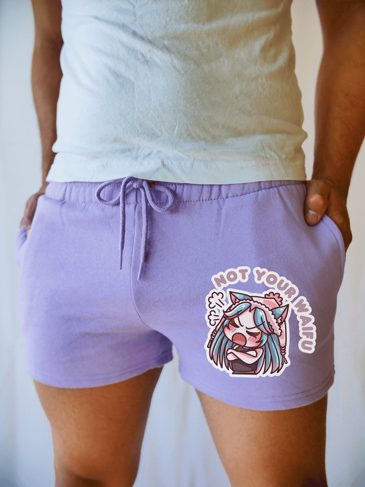 PixelThat  Shorts Lavender / S / Front Not Your Waifu Pixel PJ SweatShorts