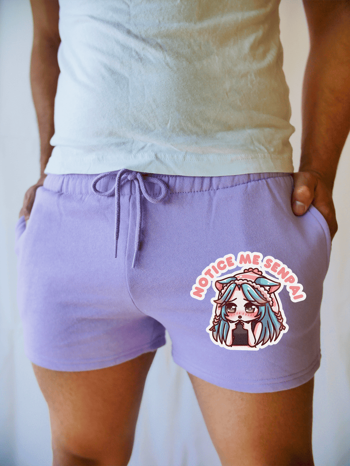 PixelThat Shorts Lavender / S / Front Notice Me Senpai Pixel PJ SweatShorts