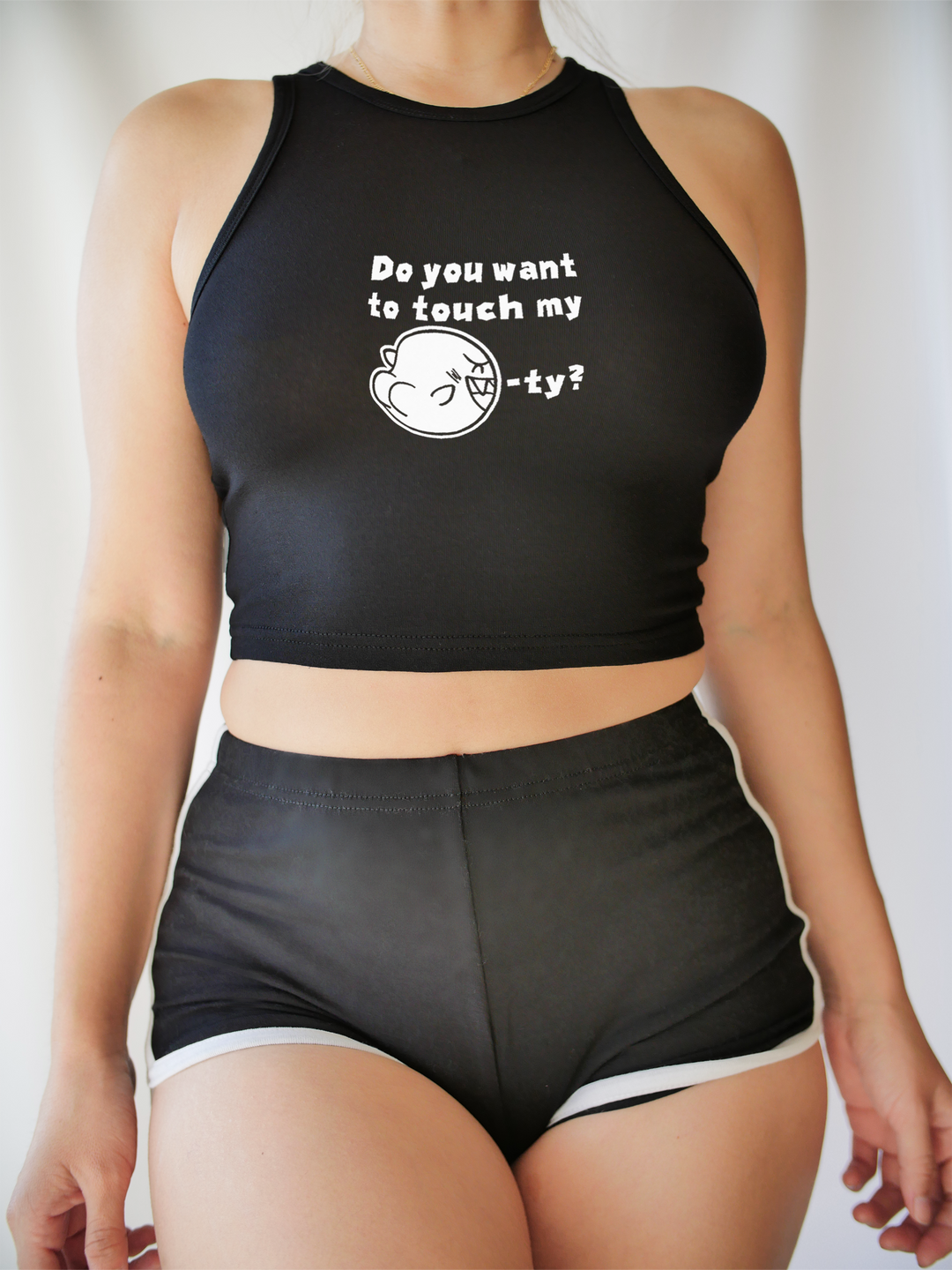 Do You Want To Tough My Boo-ty? Cropped Tank Top