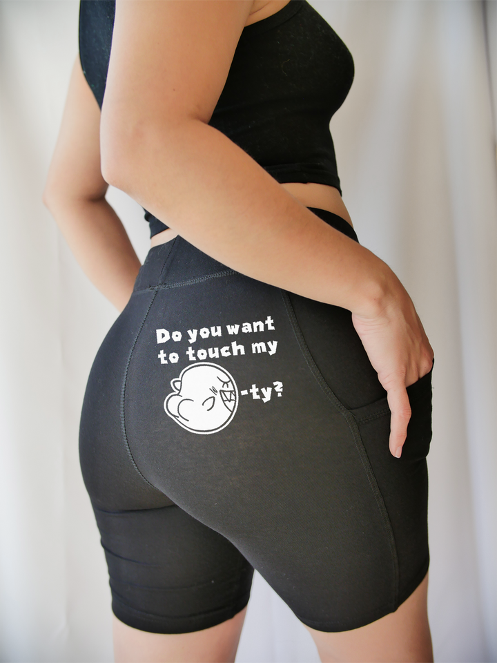 Do You Want To Touch My Boo-ty? Biker Shorts