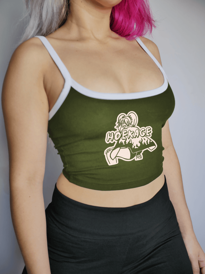 PixelThat Punderwear Tops Olive / Small Hoekage Crop Top
