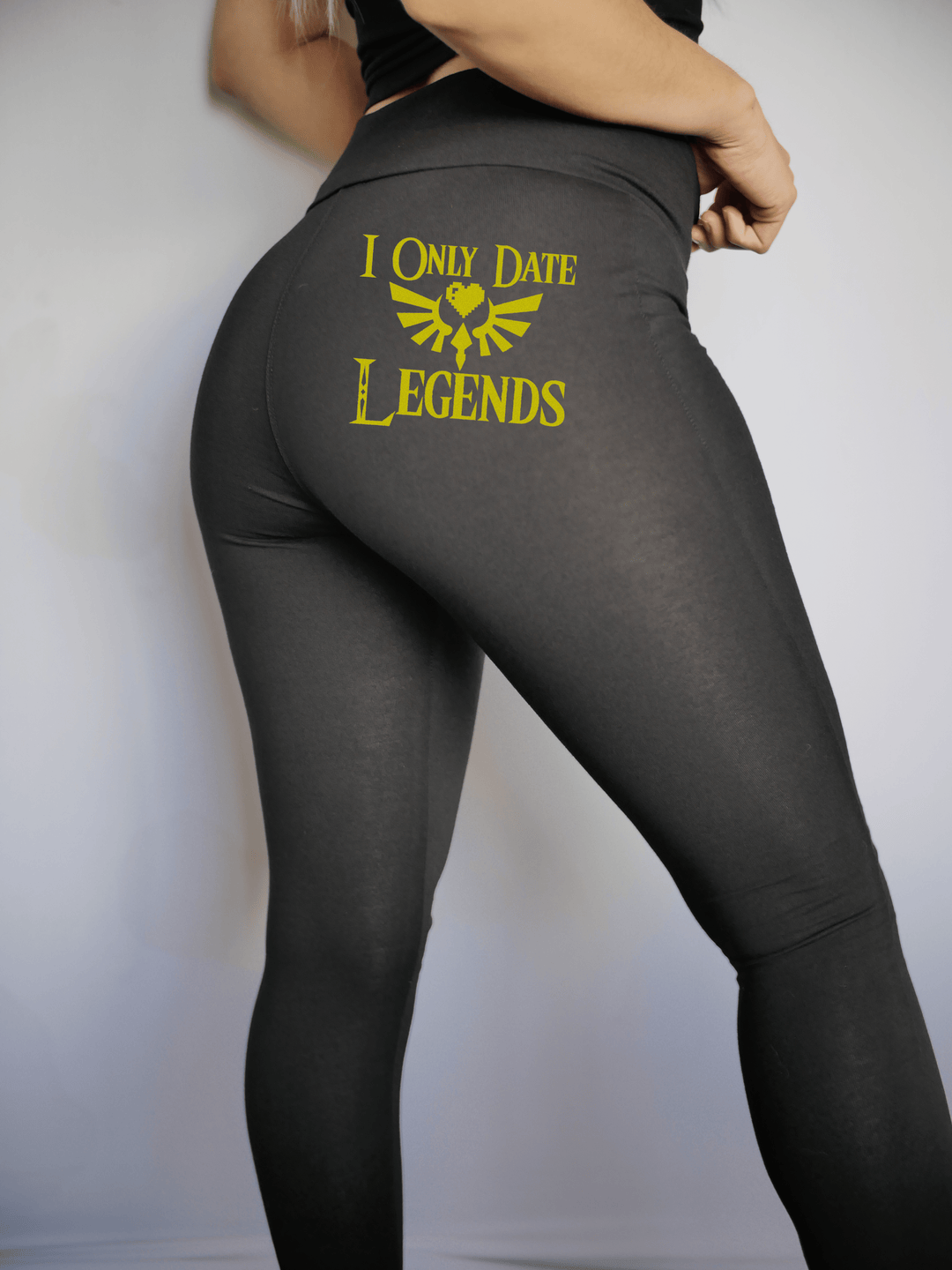 PixelThat Punderwear Yoga Pants Small I Only Date Legends Yoga Pants