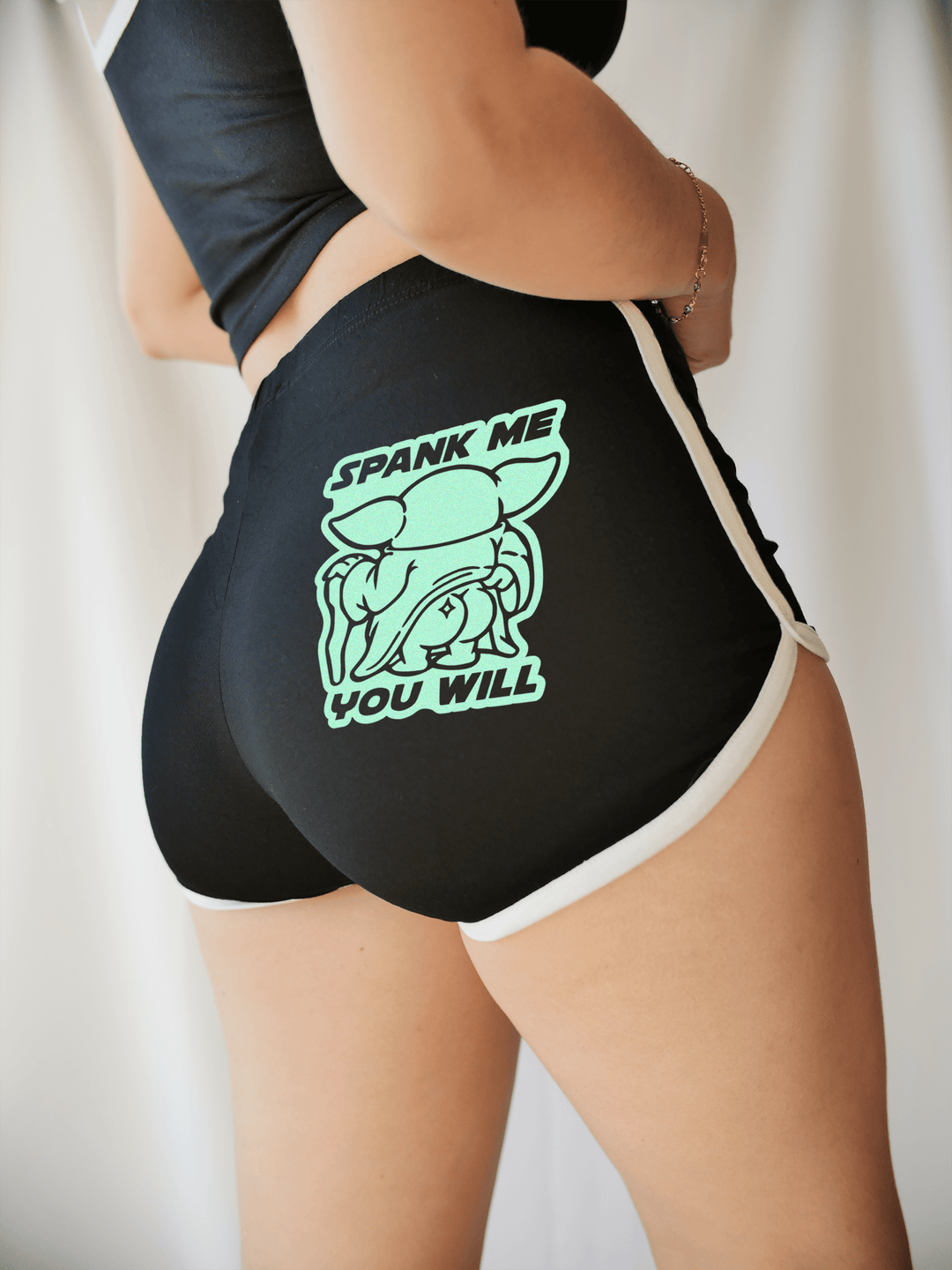 PixelThat Dolphin Shorts Black / S Spank Me You Will Dolphin Shorts
