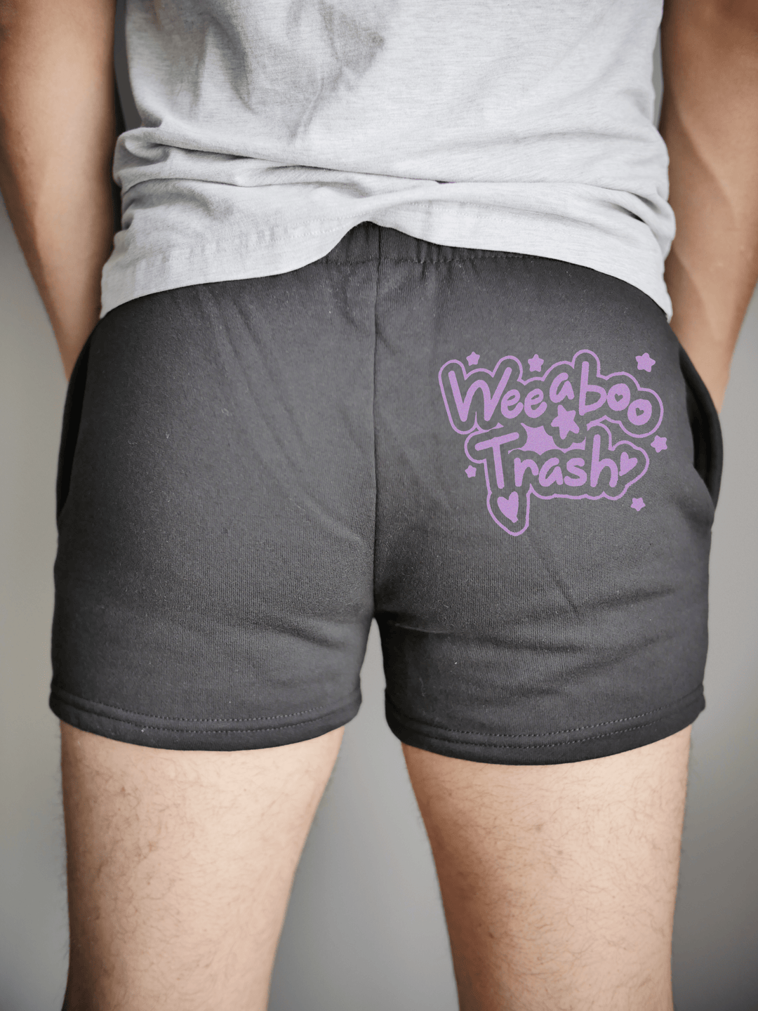 PixelThat Punderwear Shorts Black / Small / Back Weeaboo Trash Men's Gym Shorts