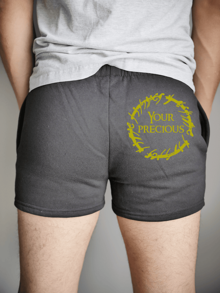 PixelThat Punderwear Shorts Black / Small / Back Your Precious Men's Gym Shorts