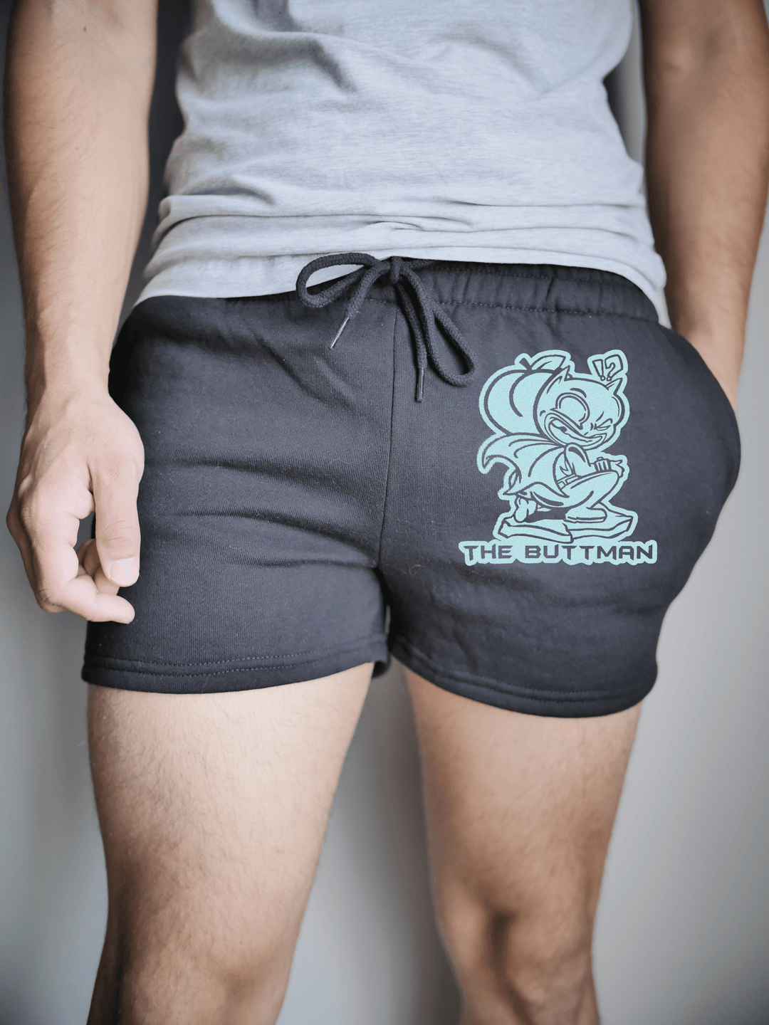 PixelThat Punderwear Shorts Black / Small / Front The Buttman Men's Gym Shorts