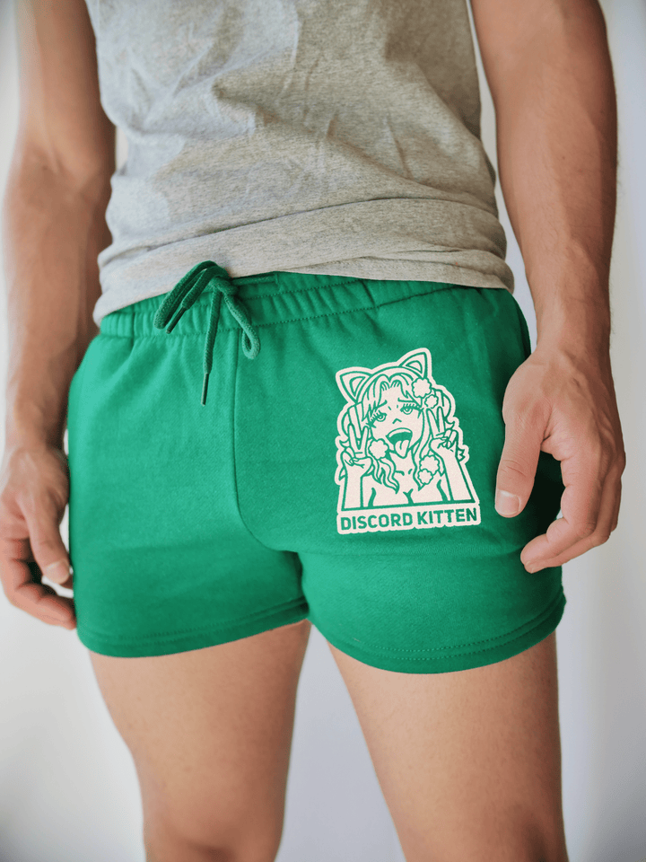 PixelThat Punderwear Shorts Kelly Green / S / Front Discord Kitten Men's Gym Shorts