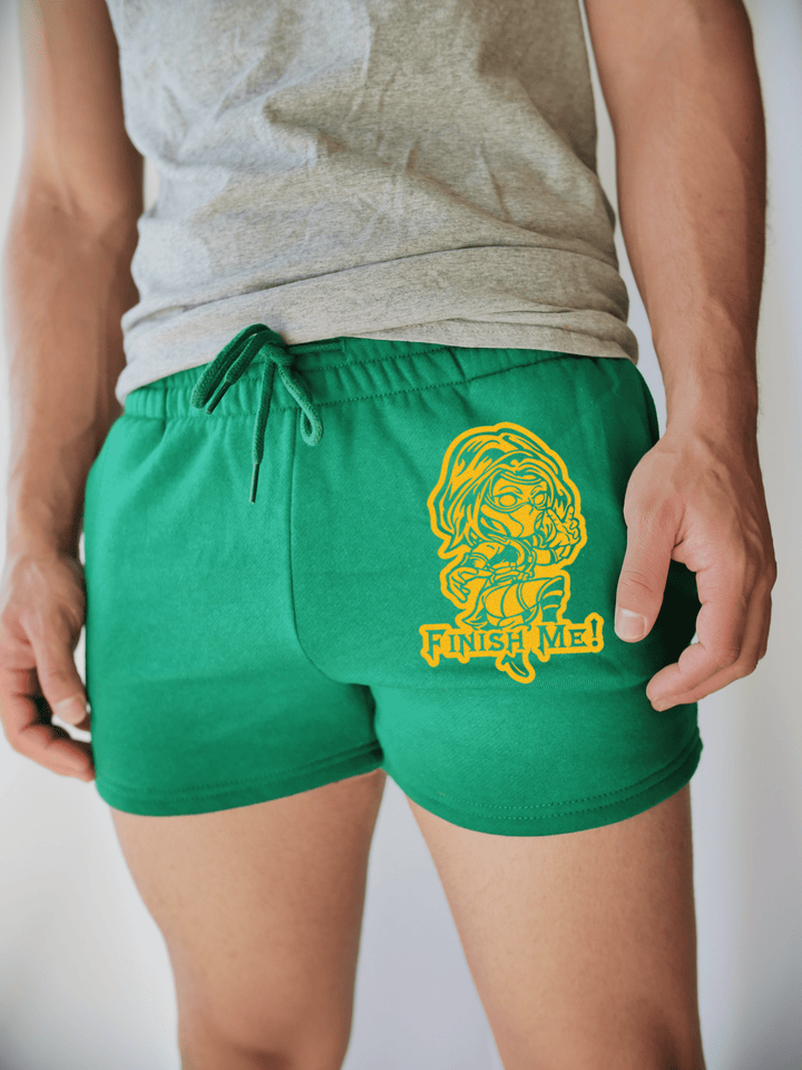 PixelThat Punderwear Shorts Kelly Green / S / Front Finish Me Men's Gym Shorts