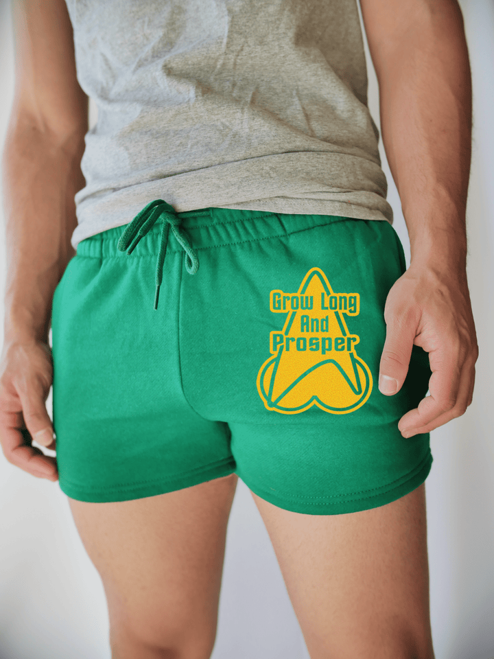 PixelThat Punderwear Shorts Kelly Green / S / Front Grow Long And Prosper Men's Gym Shorts