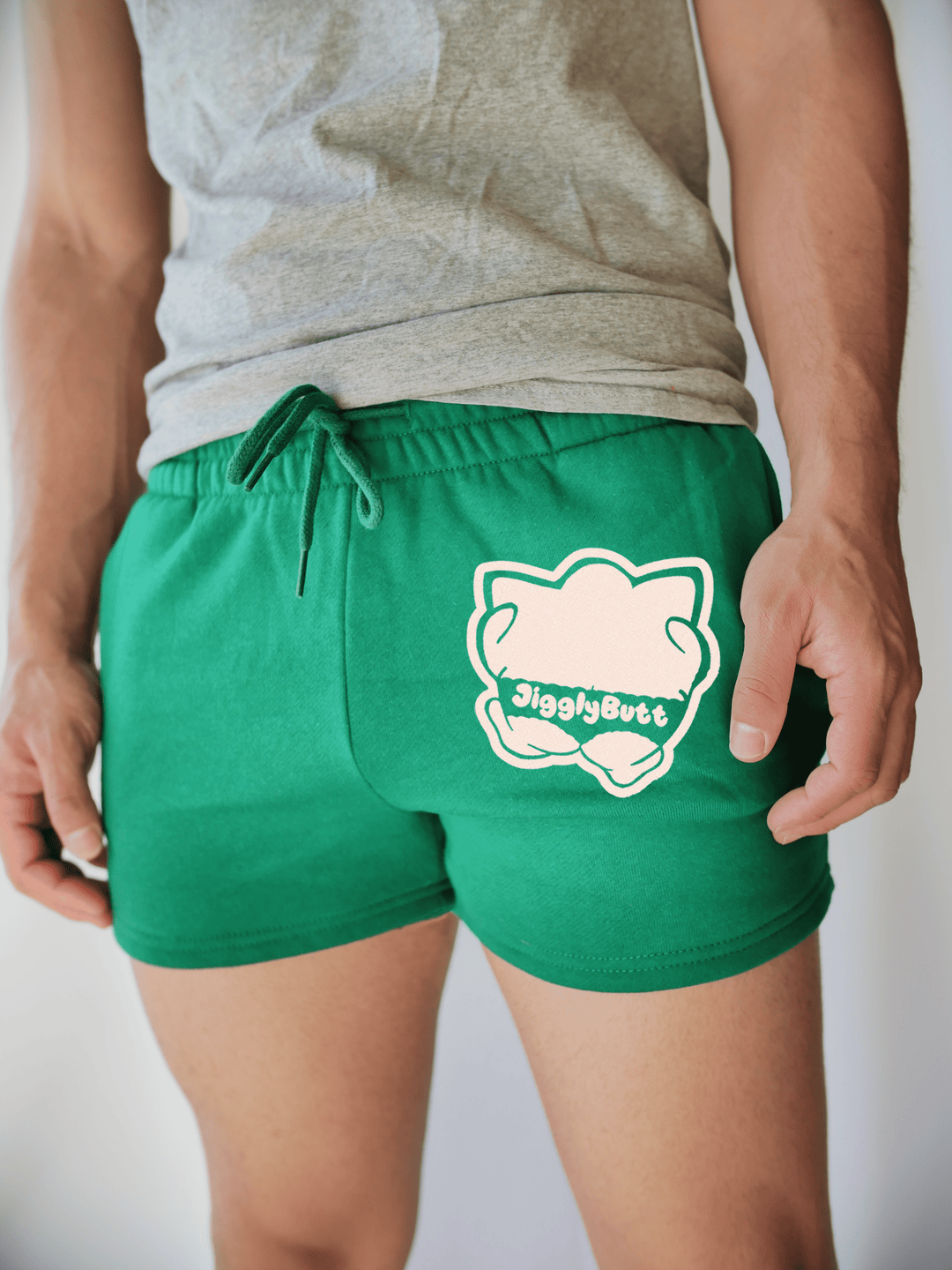PixelThat Punderwear Shorts Kelly Green / S / Front JigglyButt Men's Gym Shorts