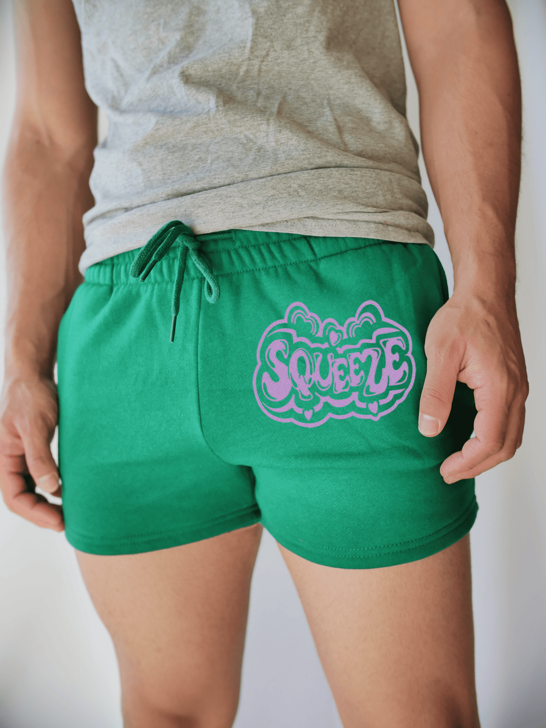 PixelThat Punderwear Shorts Kelly Green / S / Front Squeeze Men's Gym Shorts