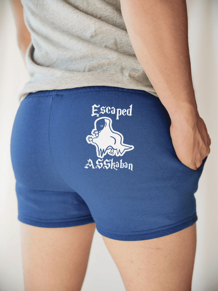 PixelThat Punderwear Shorts Royal Blue / S / Back Escaped ASSkaban Men's Gym Shorts