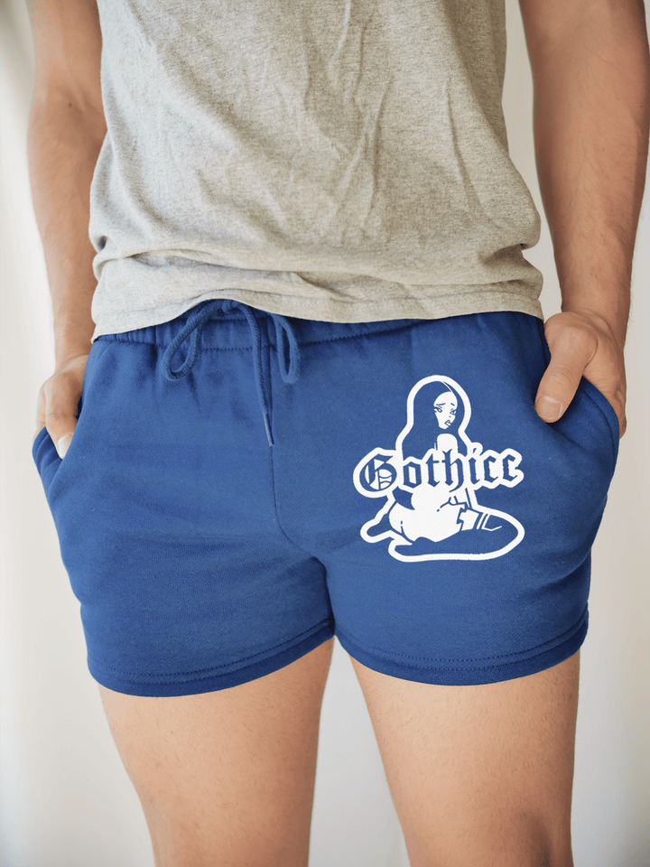 PixelThat Punderwear Shorts Royal Blue / S / Front Gothicc Men's Gym Shorts