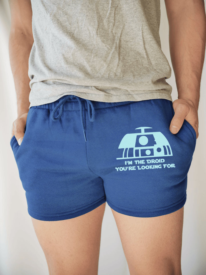 PixelThat Punderwear Shorts Royal Blue / S / Front I'm The Droid Men's Gym Shorts