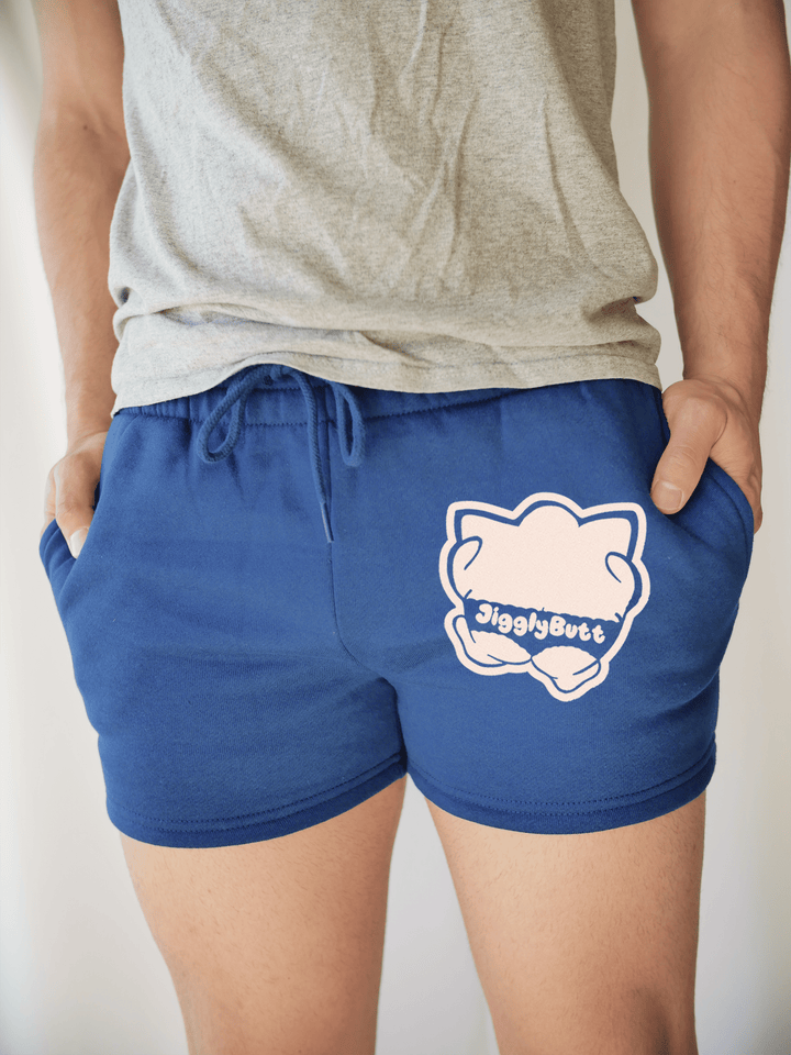 PixelThat Punderwear Shorts Royal Blue / S / Front JigglyButt Men's Gym Shorts
